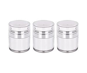 Qussedser Bouteille Sous Vide en Pot de CrèMe, 50 Ml de Pot à Pompe Sans Air, Distributeur de Lotion Portable, Contenant de Voyage pour CrèMes de Maquillage 3 PièCes