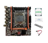 Qussedser Carte Mère X99E + CPU E5 2673 V3 + Pâte Thermique + Support 4 Barrettes de RAM DDR4 ECC + Carte LAN Gigabit PCIEX16 NVMe pour Ordinateur de Bureau