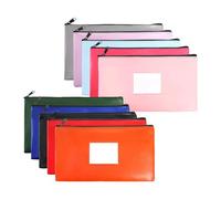 Qussedser Ensemble de 10 à Monnaie avec Fermeture Éclair, Pochettes à Argent, 10 Couleurs de Dépôt Bancaire Sécurisés, Kit de à Argent avec Étiquette Porte-Monnaie