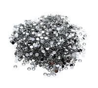 Qussedser Lot de 1440 perles rondes brillantes à dos plat en strass 3 mm Transparent