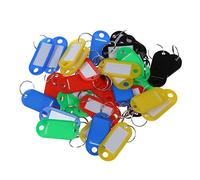 Qussedser Lot de 40 étiquettes d'identification colorées en plastique avec anneau fendu