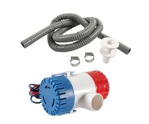 Qussedser Pompe de Cale Marine 12 V 1 100 GPH Kit de Vidange pour Bateau, Hydravion, Moteur, Péniche, Mini Pompe à Eau Électrique