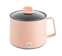 Qussse Casserole anti-adhésive portable de 1,7 l - Multicuiseur électrique avec double contrôle de la puissance pour la cuisson des pâtes, de la soupe et des boulettes (rose)