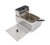 Qussse Friteuse électrique professionnelle 2500 W, zones froides professionnelles, friteuse avec panier en acier inoxydable pour poulet frit, crevettes, chips