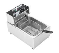 Qussse Friteuse électrique professionnelle 2500 W, zones froides professionnelles, friteuse avec panier en acier inoxydable, friteuse à huile pour poulet frit, crevettes, chips
