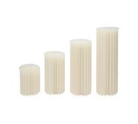 Qussse Lot de 4 vases en carton de mariage - Pliable - En forme de cylindre - Avec plaques en PVC - Blanc - Décoration pour mariage, fête, jardin - 40/60/80/100 cm