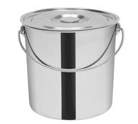 Qussse Seau en acier inoxydable avec couvercle, 20 l, seau industriel, alimentaire, seau à eau, avec couvercle en acier inoxydable, seau à champagne en acier inoxydable, 20 l