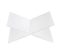 Qussse Support de livre en acrylique avec cadre en croix - Support de livre ouvert - Blanc
