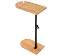 Qussse Table d'appoint jusqu'à 40 kg, table basse, table basse, pivotante à 360 °, hauteur réglable, pour couloirs, salon, chambre à coucher, bureau, en forme de C