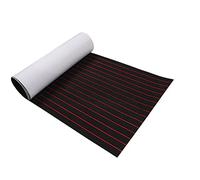 Qussse Tapis antidérapant en mousse EVA - 240 x 90 cm - Pour ponts de bateaux et yachts - Noir avec coutures rouges
