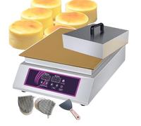 QUSYZD Appareil à soufflés et gaufrier électrique 1300 W, Plaque de Cuisson électrique Commerciale avec Gants, Grill électrique de Contact avec Affichage de la températur,