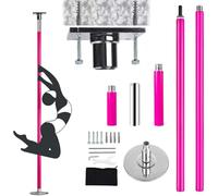 QUSYZD Barre de Danse réglable, Statique et rotative, Barre de Danse antidérapante pour débutants et Professionnels, Barre fixée au Plafond, Rose - 3 m - 3,1 m/9,8 pi - 10,Pink-3M-3.1M/9.8ft-10ft