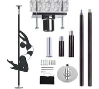 QUSYZD Barre de Danse réglable, Statique et rotative, Barre de Danse antidérapante pour débutants et Professionnels, Fixation au Plafond, Noire, 2,9 m à 3 m,Black-2.9M-3M/9.4ft-9.8ft