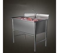 QUSYZD Évier en Acier Inoxydable, évier Utilitaire, évier de Cuisine sur Pied à Une cuve, évier Commercial pour Restaurant, Station d'évier extérieure, pour bu,120 * 60 * 80cm40cm