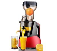 QUSYZD Extracteur de jus à Mastication Lente, 150 W, Pression à Froid, Grande capacité de 1000 ML, Double Filtration pour Un rendement en jus de 90%, Fonction Marche/arrêt, Facile à,Red