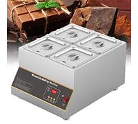 QUSYZD Fondoir à Chocolat Professionnel, Appareil à Fondue électrique 500 W à Commande numérique, tempéreuse à Chocolat 9 kg, Acier Inoxydable, Fonctionnement à Sec, Chauffe-Choco,4-Tank
