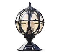 QUSYZD Lampe de Cour, Lampe de Jardin extérieure sur Colonne, lampadaire Solaire LED étanche à la Pluie, Boule en Verre, pour clôture, Mur ou Pilier, borne Lumineuse extérieure,Glass-Height:45Cm