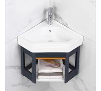 QUSYZD Lavabo d'angle Mural Compact, Meuble Vasque pour Petits espaces, Meuble-lavabo Moderne avec Rangement, Ensemble de Meuble Mural Blanc, Blanc - 38 cm,White-38CM