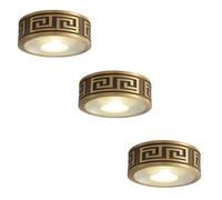 QUSYZD Lot de 3 Spots LED 5W pour Plafond, Finition Laiton brossé, Montage en Surface, éclairage d'accentuation, 3000K, idéal pour l'éclairage de galeries d'art, Cuisines et s,Bronze
