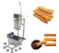 QUSYZD Machine à Churros Professionnelle, Machine de Remplissage Manuelle de 5 L avec friteuse de 6 L, pour Restaurants et boulangeries.,A