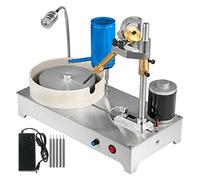 QUSYZD Machine à facettes de Pierres précieuses 1800/2800 TR/Min, 120/180 W, polisseur d'angles pour Jade et Roches, avec Affichage numérique, Pompe à Eau et Seau Inclus.,with Water Bucket