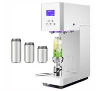 QUSYZD Machine de scellage Automatique de canettes avec Affichage LED, comptage Intelligent des scellages, idéale pour Le scellage de canettes Pet de thé au Lait, de café et de boiss,White