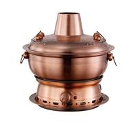 QUSYZD Marmite Chinoise en cuivre, marmite Ancienne de Pékin de 34 cm, Viande de Mouton Bouillie instantanément, marmite mongole chauffante en Acier Inoxydable pour Plusieurs Personnes,