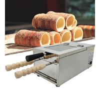 QUSYZD Mini Machine à Petits Pains, à gâteaux cheminée, à Pain cheminée, Four à Cornets de Glace avec 2 Rouleaux en Acier Inoxydable, 110 V,110v