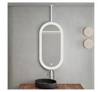 QUSYZD Miroir Mural/plafonnier Suspendu avec éclairage LED, idéal pour la Maison ou l'hôtel, Miroir décoratif Minimaliste en Verre, Blanc - 100,White-100