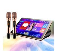 QUSYZD Nouvelle Machine de karaoké, réglages d'effets sonores DSP, 27 Langues, écran capacitif de 19,5 Pouces, écran Tactile capacitif LED, Microphone sans Fil Professionnel, télécha,black-4TB