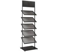 QUSYZD Présentoir à Carreaux de Sol en métal Blanc - Porte-échantillons Multicouches en Bois pour Grands Carreaux de Porcelaine et de céramique - Support de Sol Durable pour,Black-47CM/18.5IN
