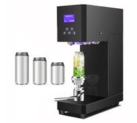 QUSYZD Scelleuse Automatique de canettes avec Affichage LED, comptage Intelligent des scellages, idéale pour Les canettes Pet de thé au Lait, café et Boissons gazeuses, Noire,Black