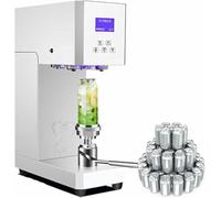 QUSYZD Scelleuse de canettes électrique 370 W avec Compteur et écran LCD, pour canettes en Plastique et Aluminium, Usage Domestique et Professionnel, Blanche.,White