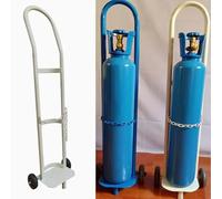 QUSYZD Support de Bouteille de gaz en Acier pour soudage, Chariot léger pour Bouteilles d'oxygène, Organiseur de Bouteilles de CO2 à capacité Unique, Blanc - 95 cm/37,White-95cm/37.4in