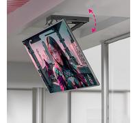 QUSYZD Support Mural électrique pour téléviseur, avec télécommande, système de Levage escamotable dissimulé, Support de Plafond inclinable de 0 à 85°, système de Levage él,50-75inch TV