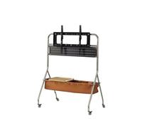 QUSYZD Support TV Mobile, Support d'art Vertical Moderne à roulettes, Support Universel pour téléviseur sans Perforation, Meuble de Salon, Support TV Mobile, Cuir PU Orange,Orange PU Leather
