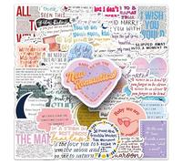 QUTA Autocollants de musique pop - 50 pièces - Autocollants de paroles pour fans de chansons - Décalcomanies esthétiques en vinyle imperméables pour bouteille d'eau, ordinateur portable, décalcomanies