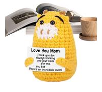 Qutalmi Animal au Crochet - Girafe en Tricot - Décoration de Chambre à Coucher - Animaux positifs - Cadeau de Motivation pour, Adultes, Amis, Anniversaire, Noël