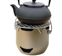 Qutalmi Barbecue portable au charbon de bois | Barbecue de table avec grille de cuisson et poignée | Accessoires de barbecue en acier pour camping, jardin, voyage, cuisine