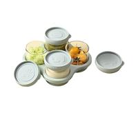 Qutalmi Boîtes Repas | 4 Pièces Avec Plateau Gradué Adapté Micro-ondes Petit Format,Pots de Conservation Alimentaire et Préparation de Repas,pour Purée Fruits Lait Maternel Appartement Crèche Voyage