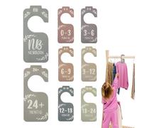 Qutalmi Cintres pour bébé avec séparateurs de Taille, séparateurs de Placard pour bébé | Ensemble de séparation de Garde-Robe en Bois pour bébé, 8 pièces - Séparateurs de cintres de Rangement