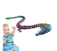 Qutalmi Dragons imprimés en,Dragon articulé imprimé en,Dragon imprimé en Grand avec Joint Flexible - Jouet de Bureau coloré, modèles de Dragon, Figurines d'animaux pour garçons, Filles,