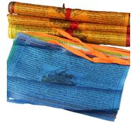 Qutalmi Drapeaux de Prière Extérieur Bouddhistes - 20 Pièces Décoration Bannière,Drapeaux d'Art Tibétain 25x15 cm pour Paix Méditation Cour Intérieure et Extérieure