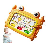 Qutalmi Labyrinthe Magnétique,Jeux d'apprentissage Amusants en Forme De Crabe avec Stylo | Jouets Magnétiques pour Tout-Petits - pour D'Âge Préscolaire Garçons Filles Pâques Saint-Valentin Voyage
