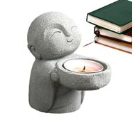 Qutalmi Petites Figurines de Bouddha,Petit Bouddha - Rétro Mignon résine Petit Moine Bouddha décor - Chandelier décoratif Minimaliste, Porte-Bougie Chauffe-Plat, décoration esthétique pour Salon et