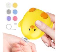 Qutalmi Trimmer à ongles pour bébé électrique, fichier de ongles électrique bébé - Broyeur électrique en forme de poulet,Fichier de ongles avec 6 têtes de broyage de remplacement, produits de garde