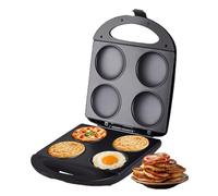 QUTBAG Crêpière électrique 1600 W, crêpière de Table à 4 Trous avec contrôle Automatique de la température, Plaque chauffante Double Face pour Faire crêpes, Hamburgers, Pain Plat, omelettes