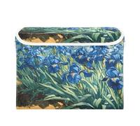 Quteprint Grand panier de rangement pliable avec couvercle - Iris Vincent Van Gogh - Grande boîte de rangement pliable pour la maison, le bureau, les livres, les vêtements, les jouets, 41,9 x 32 x 30