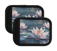 Quteprint Lot de 2 enveloppes de poignée de bagage - Lotus Flower Summer - Enveloppes souples de qualité supérieure avec étiquettes à bagages et housses de poignée pour plus de confort, de prise en