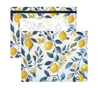 Quteprint Lot de 2 trousses à crayons pour classeur à 3 anneaux, branches de citronnier, trousse à crayons A4 avec fermeture éclair et fenêtre transparente, organiseur durable de grande capacité pour